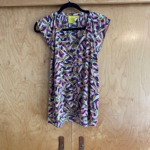 Aaron Ashe Purple and Pink Silk Button Down Shirt